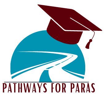 A road leads to a graduation cap with the words "Pathways for Paras"