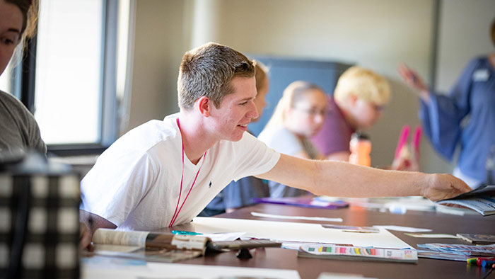 Missouri State student working on classroom activity