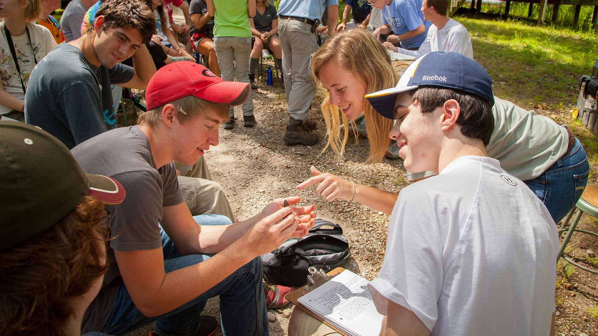 Students learning at conservation workshop